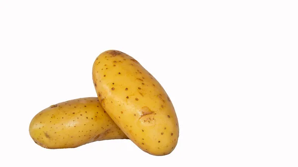 Een Stapel Rauwe Aardappelen Witte Achtergrond — Stockfoto