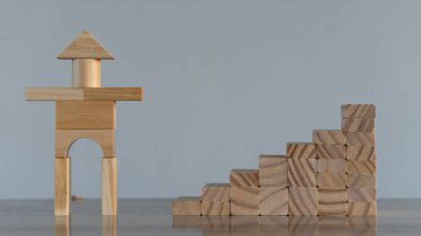 Ticari Risk, Tablo üst düzey ahşap blok düzenleme ve alternatif iş risk planlama ve strateji.