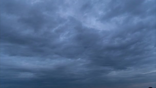 Sky Time Lapse Красивый Фон Голубое Небо Облаками Ночью — стоковое видео