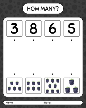 Böğürtlenli kaç tane sayma oyunu. Anaokulu öğrencileri için çalışma listesi, aktivite listesi, basılabilir çalışma listesi