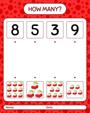 Kirazlı kaç tane sayma oyunu. Anaokulu çocukları için çalışma listesi, aktivite listesi, yazdırılabilir çalışma tablosu