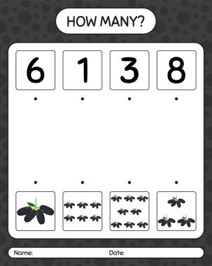 Jambolan 'la kaç tane sayma oyunu var? Anaokulu öğrencileri için çalışma listesi, aktivite listesi, basılabilir çalışma listesi