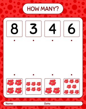 Redberry ile kaç tane sayma oyunu. Anaokulu çocukları için çalışma listesi, aktivite listesi, yazdırılabilir çalışma tablosu