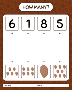 Sapotla kaç tane sayma oyunu var? Anaokulu çocukları için çalışma listesi, aktivite listesi, yazdırılabilir çalışma tablosu