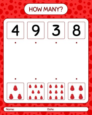 Gül elmasıyla kaç tane sayma oyunu. Anaokulu çocukları için çalışma listesi, aktivite listesi, yazdırılabilir çalışma tablosu