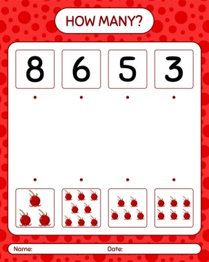 Ugni ile kaç tane sayma oyunu var? Anaokulu çocukları için çalışma listesi, aktivite listesi, yazdırılabilir çalışma tablosu