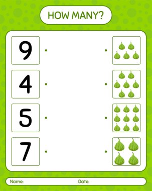 Kızılderili inciri ile kaç tane sayma oyunu. Anaokulu çocukları için çalışma listesi, aktivite listesi, yazdırılabilir çalışma tablosu