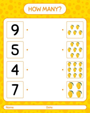 Mangolu kaç tane sayma oyunu var? Anaokulu çocukları için çalışma listesi, aktivite listesi, yazdırılabilir çalışma tablosu