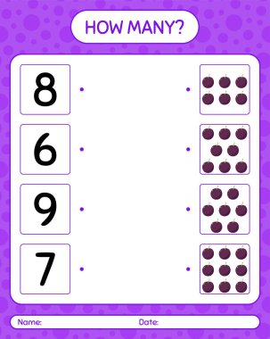 Erik ile kaç tane sayma oyunu. Anaokulu çocukları için çalışma listesi, aktivite listesi, yazdırılabilir çalışma tablosu