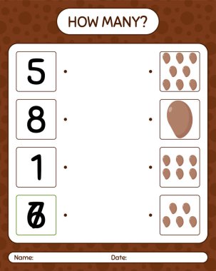 Sapotla kaç tane sayma oyunu var? Anaokulu çocukları için çalışma listesi, aktivite listesi, yazdırılabilir çalışma tablosu