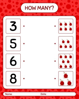 Ugni ile kaç tane sayma oyunu var? Anaokulu çocukları için çalışma listesi, aktivite listesi, yazdırılabilir çalışma tablosu