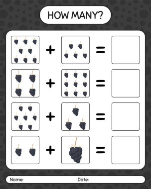 Kaç tane çiğ tanesiyle sayma oyunu. Anaokulu öğrencileri için çalışma listesi, aktivite listesi, basılabilir çalışma listesi