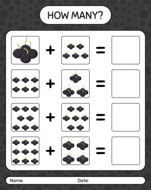 Farkleberry ile kaç tane sayma oyunu. Anaokulu öğrencileri için çalışma listesi, aktivite listesi, basılabilir çalışma listesi