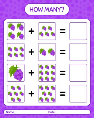 Üzümlü kaç tane sayma oyunu var? Anaokulu öğrencileri için çalışma listesi, aktivite listesi, basılabilir çalışma listesi