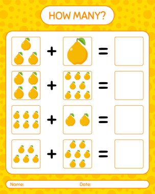 Quence ile kaç tane sayma oyunu. Anaokulu öğrencileri için çalışma listesi, aktivite listesi, basılabilir çalışma listesi