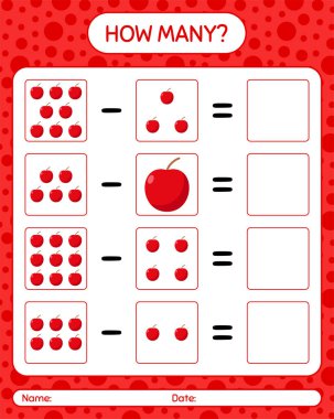 Kaç tane oyun elması var? Anaokulu öğrencileri için çalışma listesi, aktivite listesi, basılabilir çalışma listesi