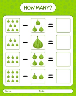Kaç tane oyun sayan Kızılderili inciri. Anaokulu öğrencileri için çalışma listesi, aktivite listesi, basılabilir çalışma listesi