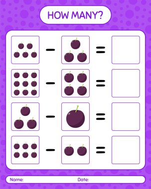 Kaç tane sayma oyunu eriği. Anaokulu çocukları için çalışma listesi, aktivite listesi, yazdırılabilir çalışma tablosu