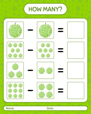 Kaç tane sayma oyunu karpuzu. Anaokulu çocukları için çalışma listesi, aktivite listesi, yazdırılabilir çalışma tablosu