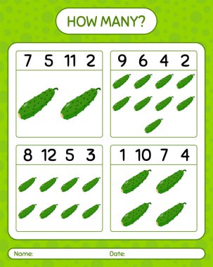Salatalıkla kaç tane sayma oyunu. Anaokulu çocukları için çalışma listesi, aktivite listesi, yazdırılabilir çalışma tablosu