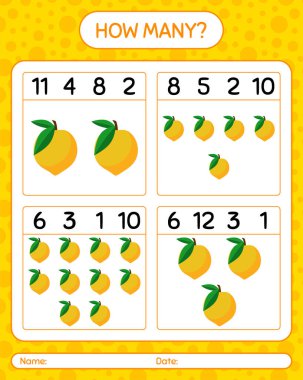 Yumurta meyveli kaç tane sayma oyunu var? Anaokulu çocukları için çalışma listesi, aktivite listesi, yazdırılabilir çalışma tablosu