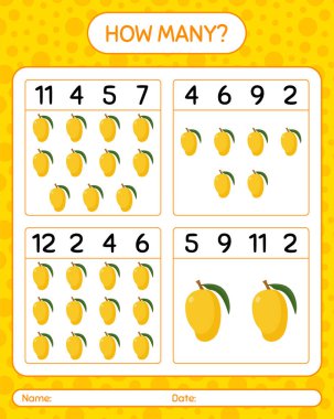 Mangolu kaç tane sayma oyunu var? Anaokulu çocukları için çalışma listesi, aktivite listesi, yazdırılabilir çalışma tablosu