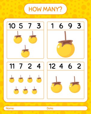 Nance ile kaç tane sayma oyunu. Anaokulu çocukları için çalışma listesi, aktivite listesi, yazdırılabilir çalışma tablosu