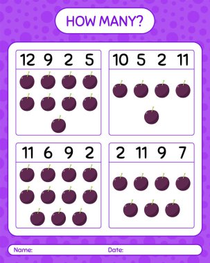 Erik ile kaç tane sayma oyunu. Anaokulu çocukları için çalışma listesi, aktivite listesi, yazdırılabilir çalışma tablosu