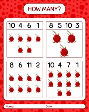 Ugni ile kaç tane sayma oyunu var? Anaokulu çocukları için çalışma listesi, aktivite listesi, yazdırılabilir çalışma tablosu