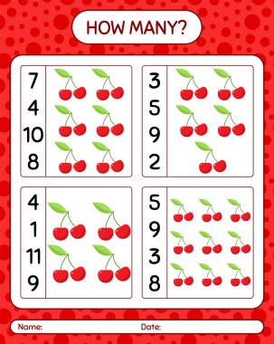 Kirazlı kaç tane sayma oyunu. Anaokulu çocukları için çalışma listesi, aktivite listesi, yazdırılabilir çalışma tablosu