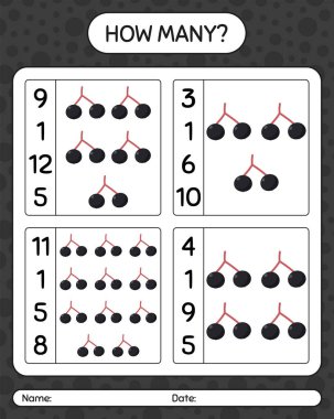 Yaşlı böğürtlenli kaç tane sayma oyunu var? Anaokulu çocukları için çalışma listesi, aktivite listesi, yazdırılabilir çalışma tablosu