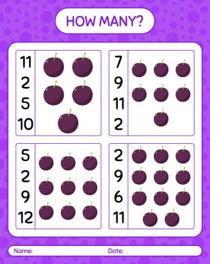 Erik ile kaç tane sayma oyunu. Anaokulu çocukları için çalışma listesi, aktivite listesi, yazdırılabilir çalışma tablosu