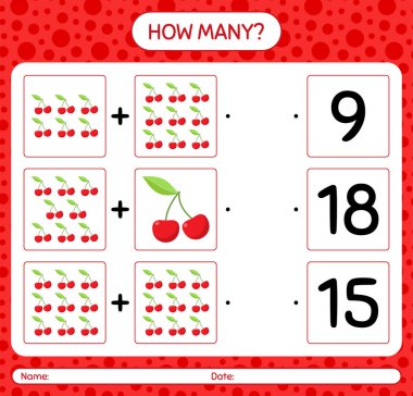 Kirazlı kaç tane sayma oyunu. Anaokulu çocukları için çalışma listesi, aktivite listesi, yazdırılabilir çalışma tablosu