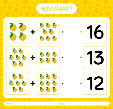 Yumurta meyveli kaç tane sayma oyunu var? Anaokulu çocukları için çalışma listesi, aktivite listesi, yazdırılabilir çalışma tablosu