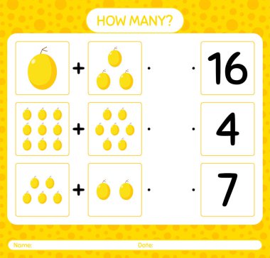 Ballı kavunla kaç tane sayma oyunu. Anaokulu çocukları için çalışma listesi, aktivite listesi, yazdırılabilir çalışma tablosu