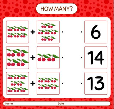 Hint eriğiyle kaç tane sayma oyunu. Anaokulu çocukları için çalışma listesi, aktivite listesi, yazdırılabilir çalışma tablosu