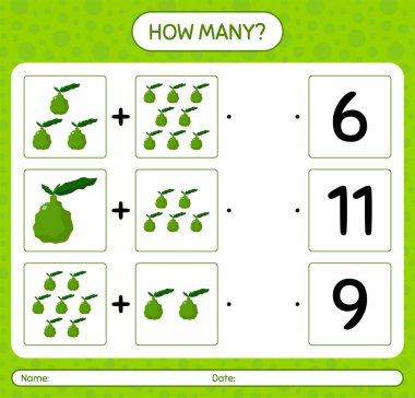 Kefir limonlu kaç tane sayma oyunu. Anaokulu çocukları için çalışma listesi, aktivite listesi, yazdırılabilir çalışma tablosu