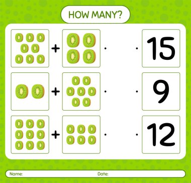 Kivili kaç tane sayma oyunu var? Anaokulu çocukları için çalışma listesi, aktivite listesi, yazdırılabilir çalışma tablosu