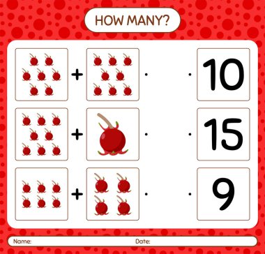 Ugni ile kaç tane sayma oyunu var? Anaokulu çocukları için çalışma listesi, aktivite listesi, yazdırılabilir çalışma tablosu