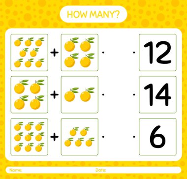 Yuzu 'yla kaç tane sayma oyunu var? Anaokulu çocukları için çalışma listesi, aktivite listesi, yazdırılabilir çalışma tablosu