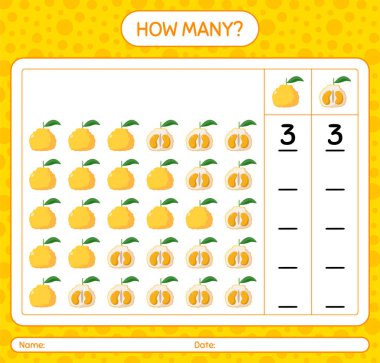 Anaokulu çocukları, aktivite kağıtları, basılabilir çalışma kağıtları için kaç tane Ugli çalışma kağıdıyla birlikte sayım oyunu