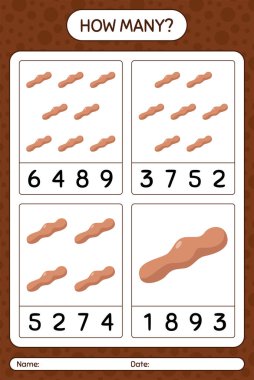 Anaokulu çocukları için demirhindi çalışma kağıdıyla kaç tane sayma oyunu, aktivite listesi, basılabilir çalışma tablosu