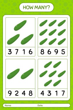 Okul öncesi çocuklar için kabak çalışma kağıdıyla kaç tane sayma oyunu, etkinlik sayfası, basılabilir çalışma tablosu