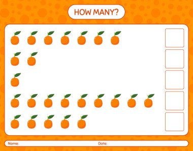 Anaokulu öğrencileri, aktivite tablosu, basılabilir çalışma tablosu için imbe çalışma kağıdıyla kaç tane sayma oyunu