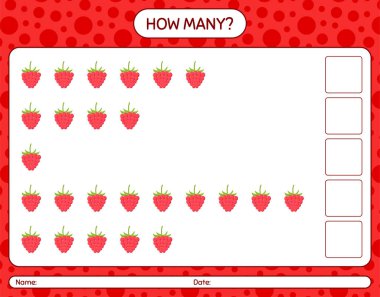 Anaokulu çocukları için ahududu çalışma kağıdıyla kaç tane sayma oyunu var?