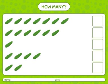 Okul öncesi çocuklar için kabak çalışma kağıdıyla kaç tane sayma oyunu, etkinlik sayfası, basılabilir çalışma tablosu