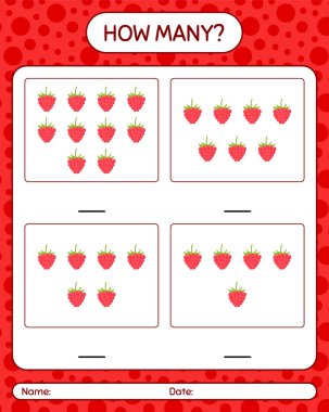 Anaokulu çocukları için ahududu çalışma kağıdıyla kaç tane sayma oyunu var?