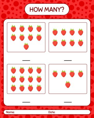 Anaokulu çocukları için çilek çalışma kağıdıyla kaç tane sayma oyunu var?