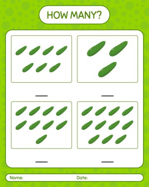 Okul öncesi çocuklar için kabak çalışma kağıdıyla kaç tane sayma oyunu, etkinlik sayfası, basılabilir çalışma tablosu