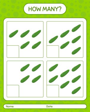 Okul öncesi çocuklar için kabak çalışma kağıdıyla kaç tane sayma oyunu, etkinlik sayfası, basılabilir çalışma tablosu